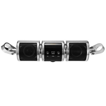 Sound Audio Port Excelvan Waterproof Bluetooth MP3 FM Motorcycle Handlebar Audio Radio Sound Player Stereo Speaker ()