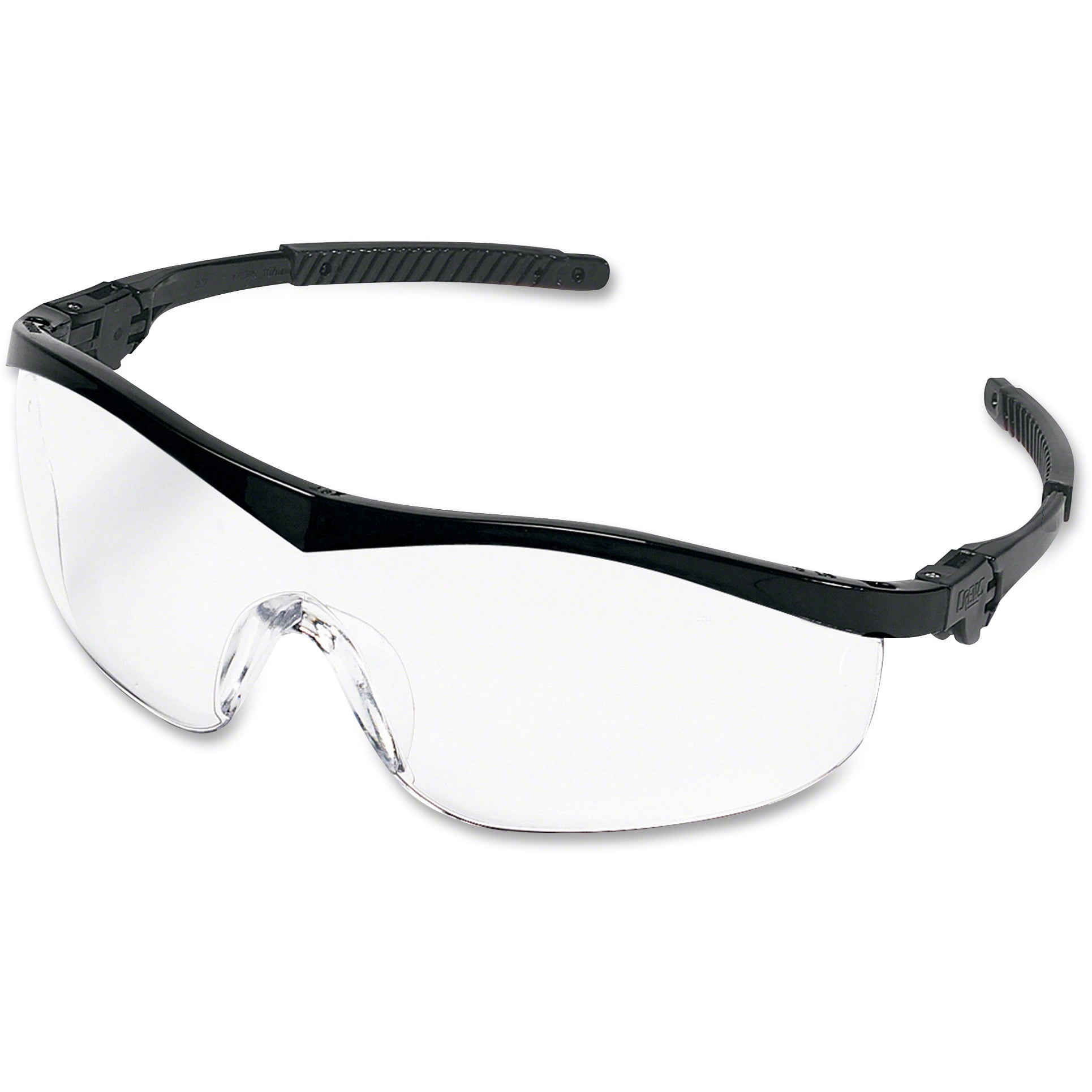 MCR Safety R3 Safety Storm Safety Eyewear, Clear Lens, Black, 1 Box