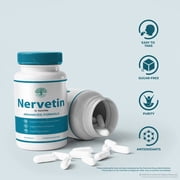 Nervetin – Natural Daily Support Blend for Nerves, Memory & Focus |Nervetin Easy-to-Take Capsules (60 Capsules)