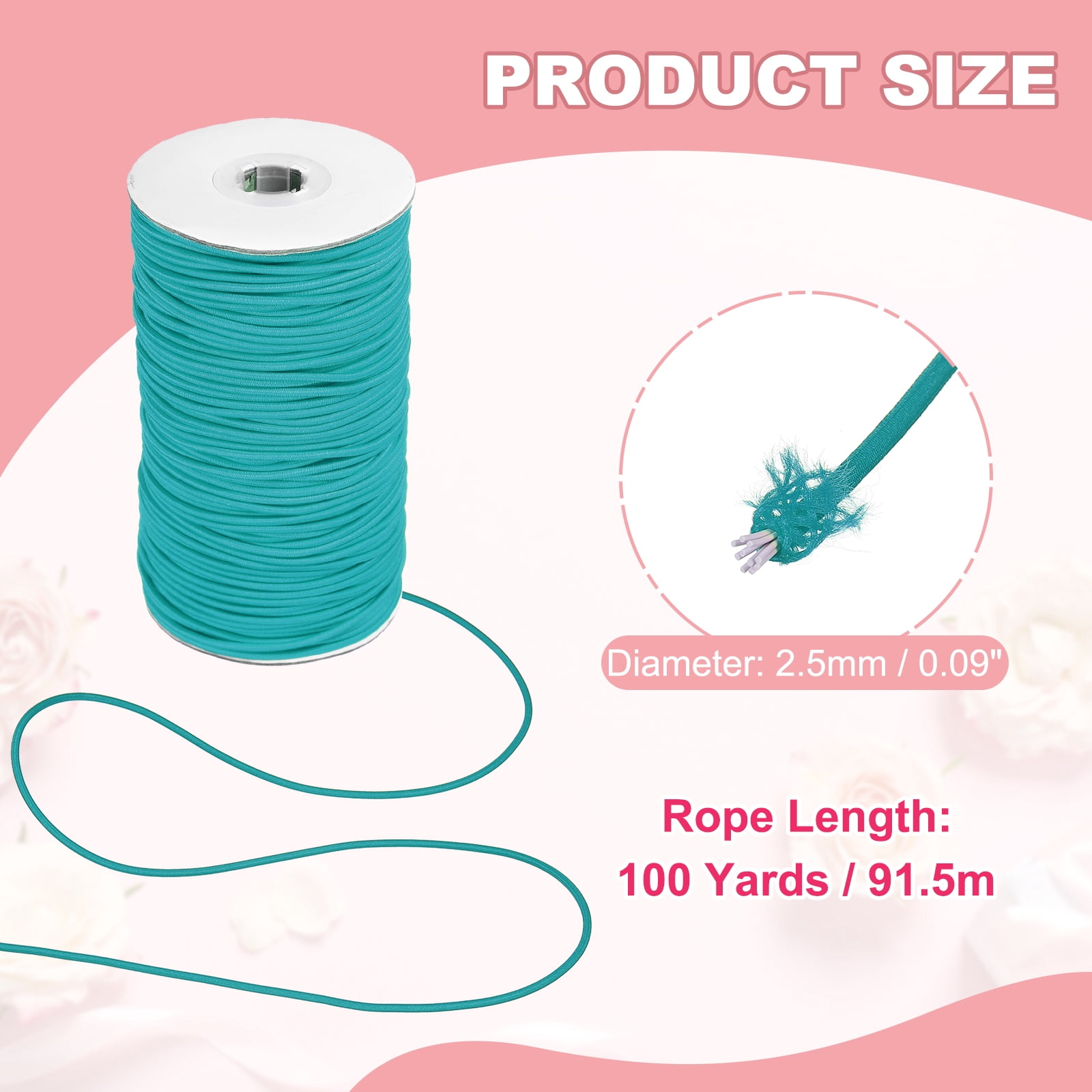 Uxcell Stretchy String for Bracelets, Elastic Crystal Thread Stretch Elastic Beading Cord 2.5mm & Turquoise-Fitting For(Bracelets/Sewing/Beading/Necklace/Jewelry Making/Crafts DIY)