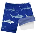 thumbnail image 3 of Hiijoy Big Boys Shark Print Quick Drying Swim Trunks with Compression Liner, 3 of 4
