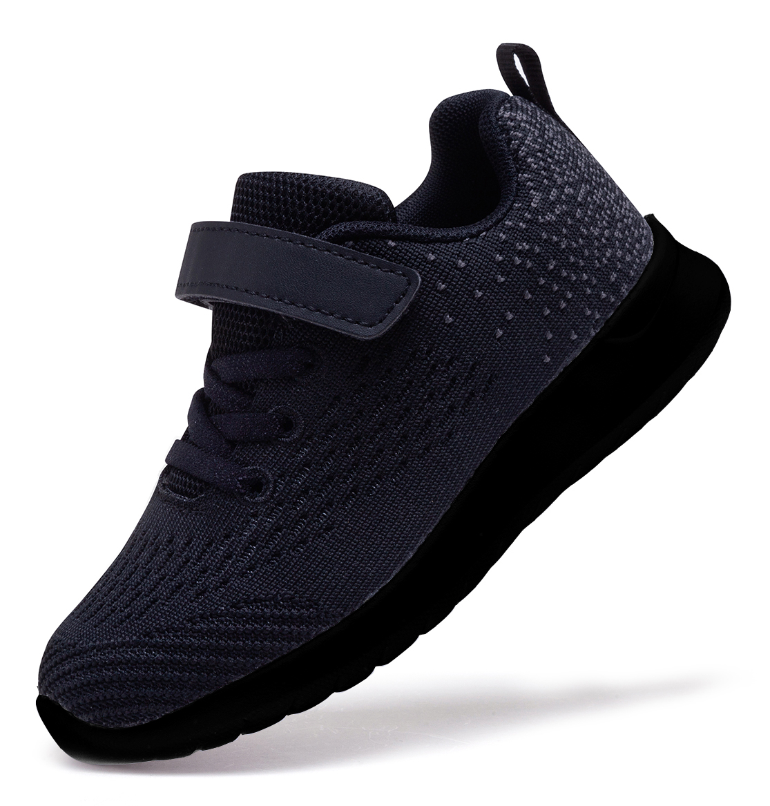 NEWMALL Kids Breathable Mesh Sneakers, Black photo 8