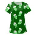 thumbnail image 2 of Blouse d'Été Grande Taille à Manches Courtes pour Femmes Mode Manches Courtes Col en V Hauts Uniforme de Travail Blouse à Poche Imprimée Hauts Col en V T-Shirt Femmes en Solde, 2 of 3