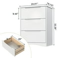 thumbnail image 6 of Aiho 3 Drawer Dresser, White Wood Storage Cabinet with Cutout Handles for Bedroom, White, 6 of 10