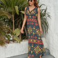 thumbnail image 3 of Vestido Largo Sin Mangas Para Mujer, Bohemian Pattern Traje Informal Para Cumpleaños, Verano, 3 of 5