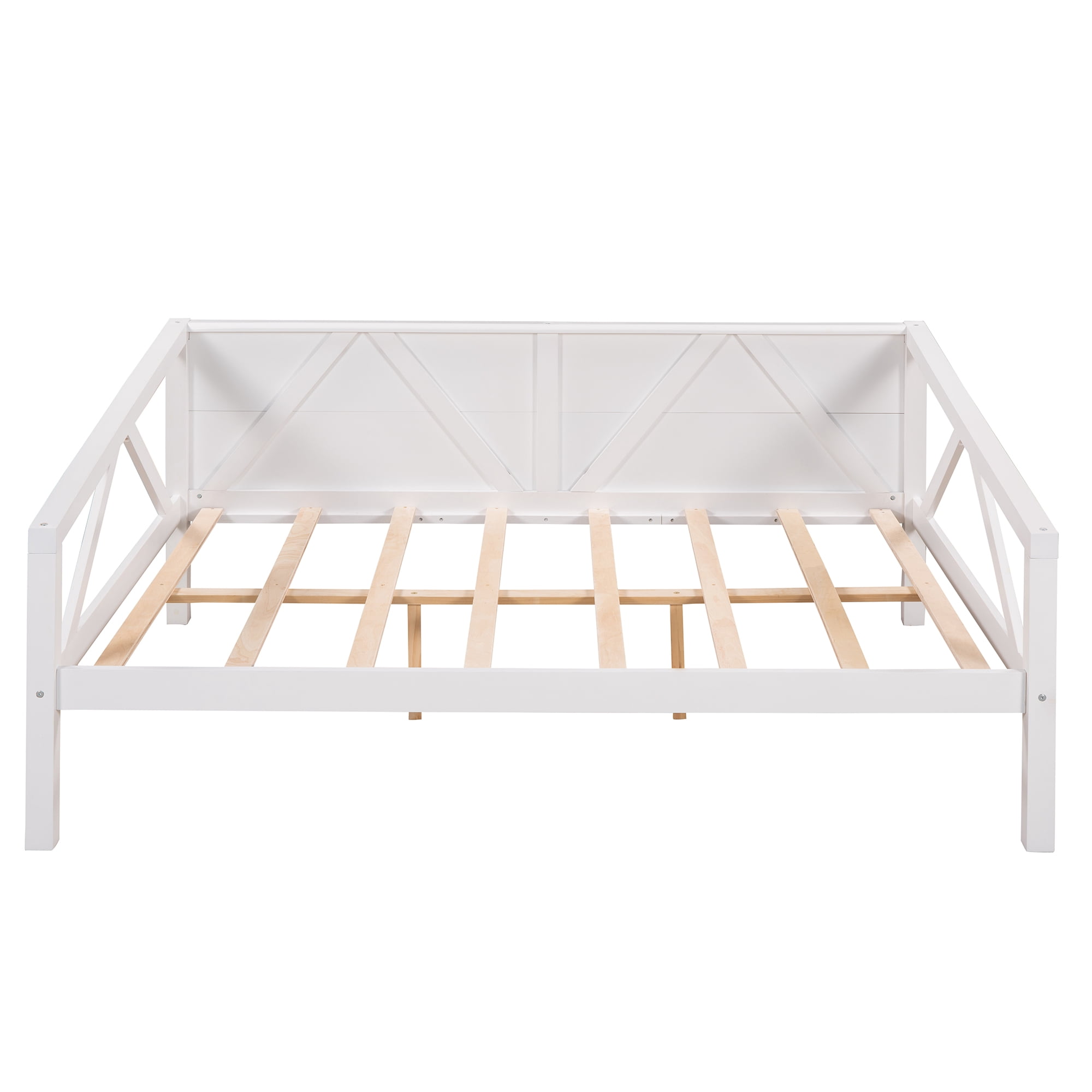 Aukfa Daybed, Solid Wood Full Size Daybed Frame, White