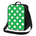 thumbnail image 1 of Fotbe Green And White Polka Dot Lonchera Bolsa de Almuerzo para Hombres y Mujeres, Lonchera de Gran Capacidad, Bolsa de Almuerzo Reutilizable, Bolsa Térmica Aislante, 1 of 7