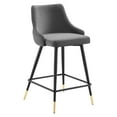 thumbnail image 2 of Modway Adorn Performance Velvet Counter Stool in Gray, 2 of 8
