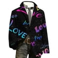 thumbnail image 2 of IWRICH Men's Corduroy Valentines Blazer Love Heart Button Casual Suit Jacket Slim Fit Loose Work Sport Coat with Pocket 13-Black XL, 2 of 3