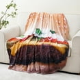 thumbnail image 4 of Flannel Hamburger Throw Blanket,Giant Round Funny Food Blanket For Kids,Funny Gift,71", 4 of 7