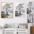 thumbnail image 4 of Designart "Grey Tree Monochrome Landscape I" Floral Floater Framed Canvas Art Print, 4 of 7