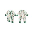 thumbnail image 2 of Cenuakty Boy Christmas Romper Zip Front Print Crew Neck Long Sleeve Jumpsuit, 2 of 9