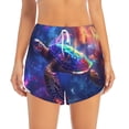 thumbnail image 2 of Daiia Starry Sky Turtle Pattern Women's 2 in 1 Running Shorts - Lightweight Athletic Workout Gym Yoga Shorts Liner with Phone Pockets-XX-Large, 2 of 7