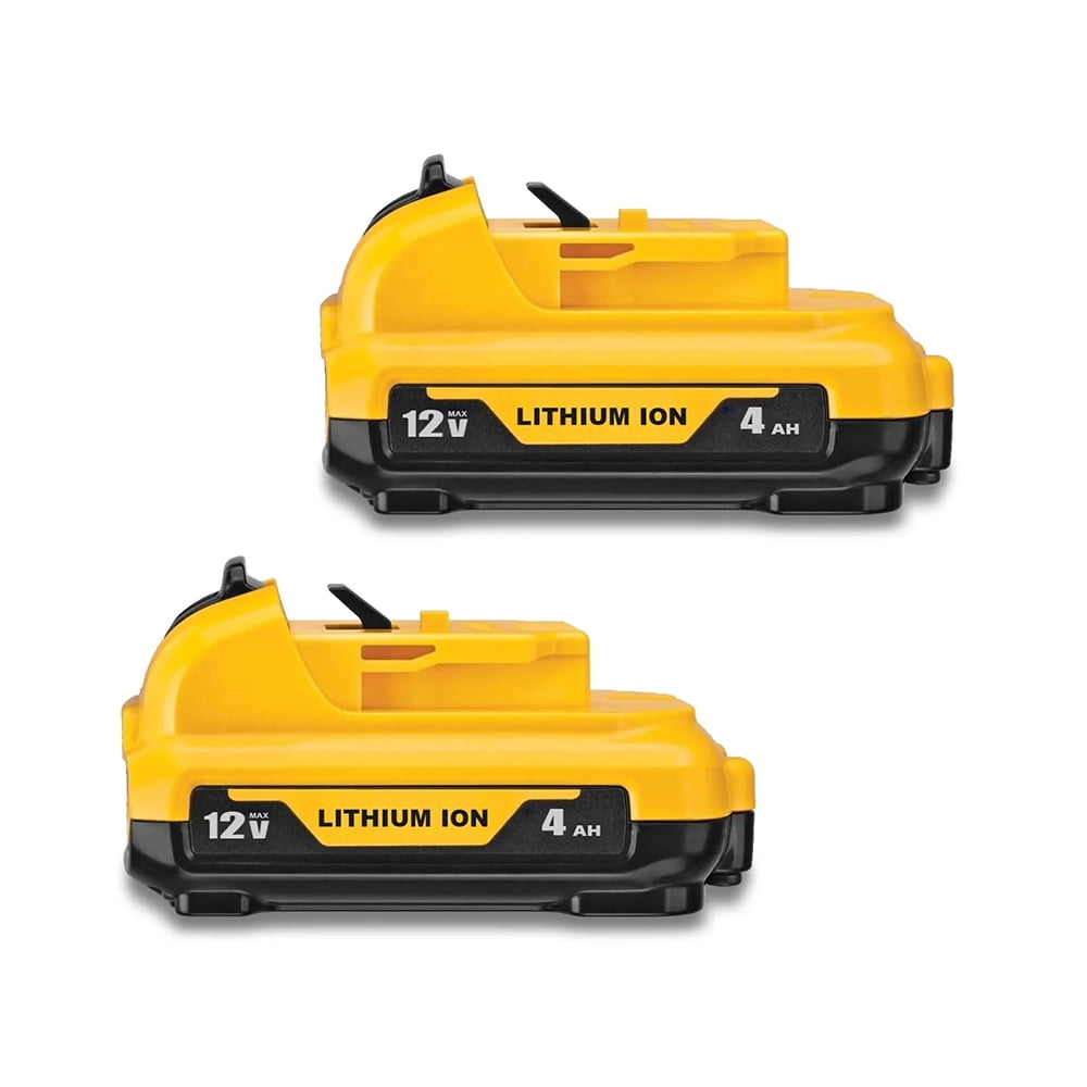 2 Pack DCB124 12V 4.0Ah Battery Replacement for DEWALT 12V Compact Battery 3.0Ah DCB124 2.0Ah DCB122 DCB127 1.5Ah DCB120 12V Max Lithium-ion Battery