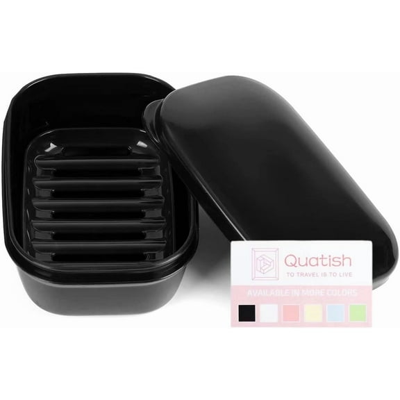 Leakproof Soap Dish With Lid & Draining Layer, Shatterproof Travel Bar Soap Case