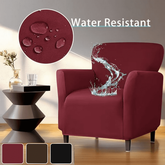 Bxaolu Stretch Chair Couch Cover,1-Piece Sofa Slipcover Spandex Jacquard Fabric Sofa Covers with Elastic Bottom, Washable Furniture Protector for Dogs,Cats(1 Seater Armchair,Red)