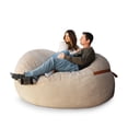 thumbnail image 2 of Big Joe Fuf 7Ft Giant Foam Bean Bag Chair, Oversized Couch with Removable Cover for Kids, Teens, Adults, Vanilla Latte Corded Plush, 7 Foot, 2 of 8