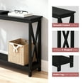 thumbnail image 6 of HomGarden 47-in Modern Narrow Console Table 2-Shelves Wooden Sofa Side Table, Black, 6 of 11