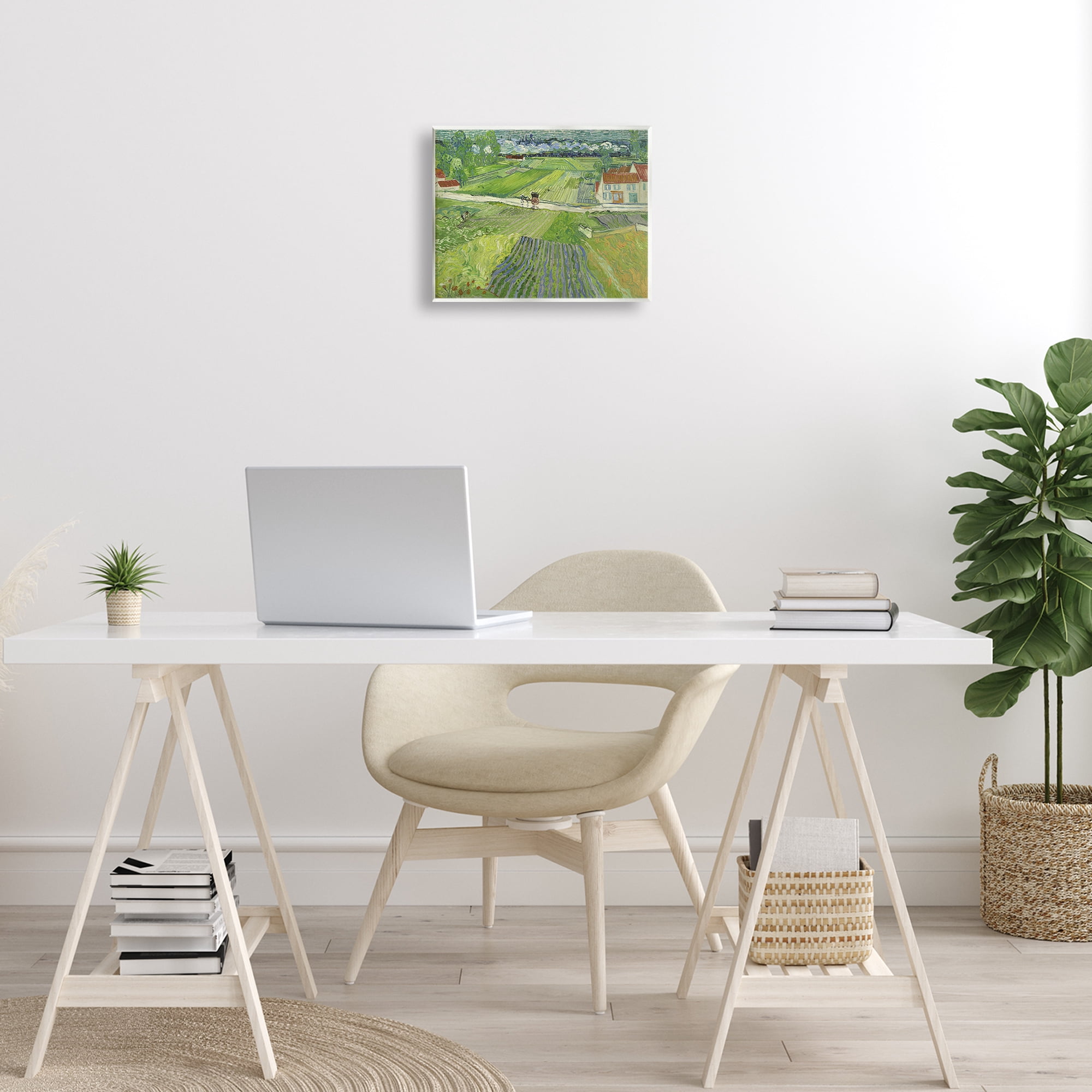 Stupell Industries Van Gogh Carriage & Train Landscape Landscape & Nature Painting Unframed Art Print Wall Art, 14 x 11