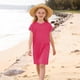 thumbnail image 5 of Vestido de Primavera de Niña Vestidos Sueltos Casuales con Bolsillos para 5-14 Años Vestido de Verano de Manga Corta Estirable Suave Y Cómodo para las Vacaciones Escolares, 5 of 9