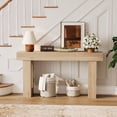 thumbnail image 4 of Ourlova 63 inch Farmhouse Wood Console Table with Slim Rectangular Design Natural, 4 of 7