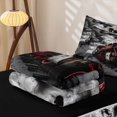 thumbnail image 6 of Manfei Vintage Train Zipper Full Size Comforter Sets with Fitted Sheet and 2 Pillowcases,Dark Clouds Zipper Bedding Set,Black Red,Black Reversible,4pcs, 6 of 8