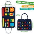 thumbnail image 2 of EIMELI Busy Board for Toddlers  Baby Educational Learning Toys Felt Learning Early Basic Life Skills  Activity Board Toys with Buckles  Zip  Numbers  Button  Time  Alphabet, 2 of 7