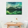 thumbnail image 2 of Acheng  Canvas Wall Art for Living Room Green Northern Lights Wall Art Canvas Prints Aurora Borealis Poster Landscape Painting Wall Art Framed Ready to Hang ( Northern Lights Picture) pattern2, 2 of 6