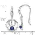 thumbnail image 2 of 925 Sterling Silver Rhodium Plated Lapis Lazuli Long Drop Dangle Earrings 26x11.65mm Wide Dangle Earring for Women, 2 of 2