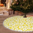 thumbnail image 6 of Rocae Daisies Flowers for Christmas Tree Skirt with Pom Pom Trim for Holiday Party for Holiday Home Decor Indoor Outdoor-30", 6 of 7