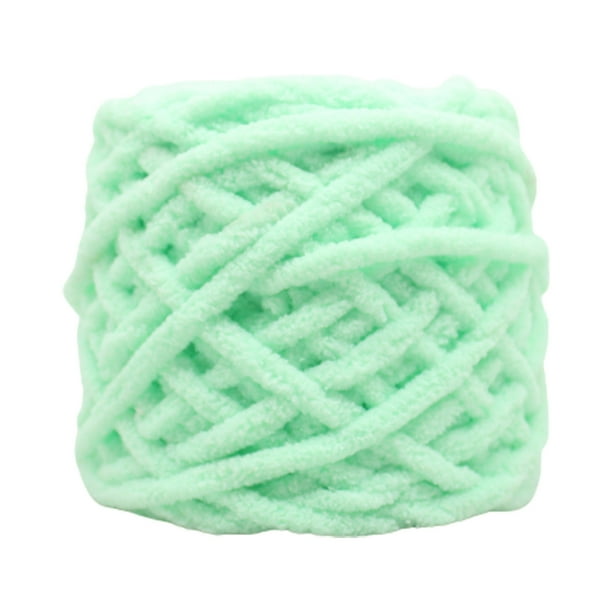 Hilo de chenilla grueso CLLC para ganchillo, hilo de felpa suave y esponjoso de color blanco lechoso, hilo de chenilla grueso y suave para mantas, ideal para principiantes en ganchillo y punto, 100 g