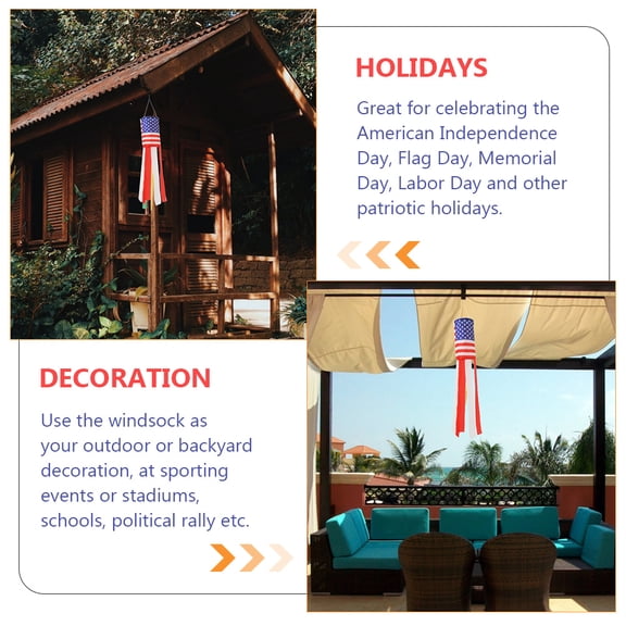 ETEREAUTY Wind Sock Outdoor Flag Vane with Bright Colors for 4th of July, Independence Day, and Memorial Day Decoration