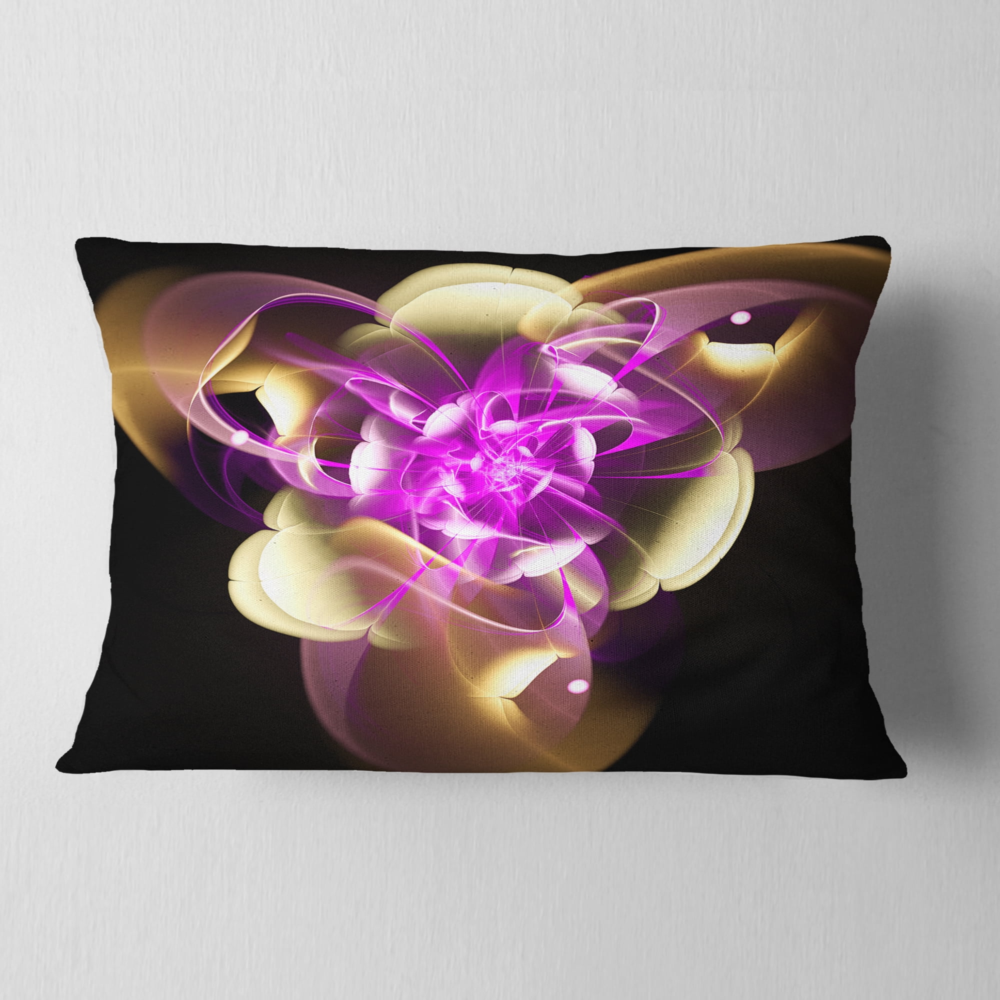 Designart 12" x 20" Abstract Purple Polyester Throw Pillow
