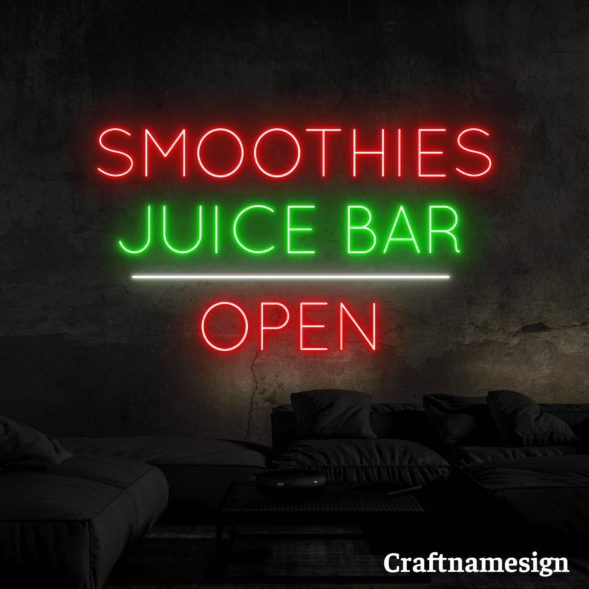 Craftnamesign Open Welcome Neon Sign for Smoothies Shop Juice Bar Wall Decor