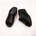 thumbnail image 4 of Mostsola Slippers for Women Wedge Platform Sandals Peep Toe Slip on Slides Black Heels, 4 of 5