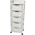 thumbnail image 2 of 46" Natural Fiber Chest of Drawers on Wheels - White, 2 of 2