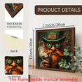 thumbnail image 4 of 2D Flat 1pc Irish Steampunk Leprechaun Wall Decor - Wood Framed Vintagecontemporary Sign with Green Goggles Pipe, 12x12inch (suitable for Farmhouse, Day, Irish-Themed) - Leprechaun for, Office Dec, 4 of 8