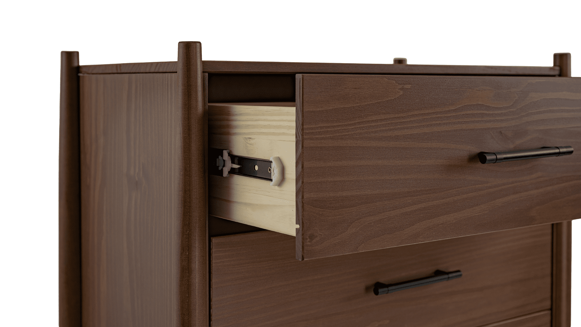 Josiah Solid Wood 5 Drawers Chest Brown - for Adults and Teens