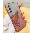 thumbnail image 7 of Compatible with Galaxy A14 5G Case for Women Girls, Cute 3D Butterfly Luxury Bling Sparkle Liquid Flowing Camera Lens Protector Plating Shockproof Phone Case for Galaxy A14 5G (PINK), 7 of 7