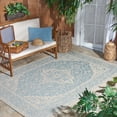 thumbnail image 3 of SAFAVIEH Beach House Stanice Medallion Indoor/Outdoor Area Rug, Aqua/Cream, 6'7" x 9'2", 3 of 8