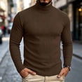 thumbnail image 2 of Men's Stretch Muscle Tshirts Turtleneck Long Sleeve Knit Tees Casual Slim Fit Basic Shirt Tops Business Casual Workwear, 2 of 7