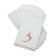thumbnail image 2 of Fonteme Linen-Feel Guest Towels | 14 Gold Letter 'ZAYIN' [ז] White Paper Dinner Napkins, Cursive Hebrew Font, air-laid Material [14PK], 2 of 3