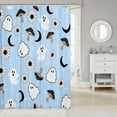 thumbnail image 2 of Manfei Cartoon Ghost Halloween Shower Curtain 72Wx72L,Minimalist Witch Bathroom Curtain, 2 of 5
