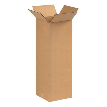 Partners Brand Tall Corrugated Boxes 8" x 8" x 20" Kraft 25/Bundle BS080820