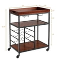 thumbnail image 2 of Gymax 3 Tier Storage Kitchen Trolley Bar Serving Cart w/Wine Rack & Glass Holder, 2 of 7