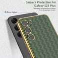 thumbnail image 3 of Compatible Samsung Galaxy S23 Plus Case 5G Leather,Slim Fit Electroplate Silicone Cover with Camera Protection Shockproof Rugged Protective Samsung S23+ Case for Galaxy Plus S23 Phone Case Green, 3 of 14