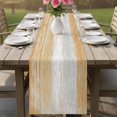 thumbnail image 4 of Orange Grey Table Runner 60 Inches, Farmhouse Gray Barn Wooden Vintage Striped Bed Runner Dresser Scarves Tabletop for Indoor Outdoor Parties/Ceremony/Banquet, 13" x 60", 4 of 9