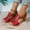 Red, variant on AXXD Wedge Sandals for Women Summer Color Casual Clasp Fish Mouth Beach Roman Sandals