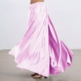 thumbnail image 2 of UJNDER Belly Dance Skirt Flowy Performance Skirt With Elastic Waistband Stage Show Practice Casual Pink One Size, 2 of 4