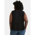 thumbnail image 3 of Terra & Sky Women's Plus Sleeveless Pintuck Top, Sizes 0X-4X, 3 of 5